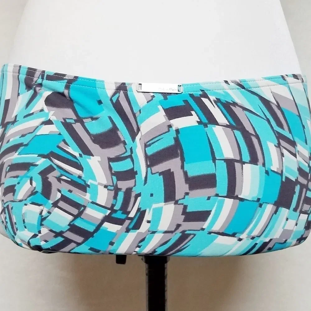 CALVIN Klein Low Rise Blue Triangle Halter Bikini